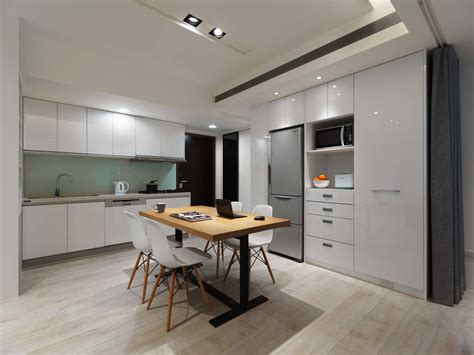 冷氣裝斜的 廚房顏色設計